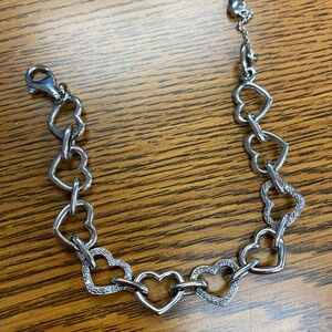 Affinity Diamond Silver Heart Link Bracelet